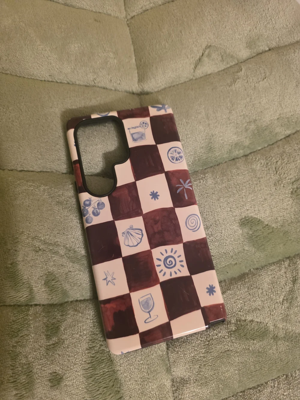 The Dairy Afternoon Mezze Maroon Checkered Phone Case Galaxy S25 Ultra Beachy
